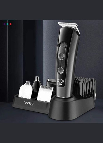 Професійна бездротова машинка для стрижки волосся, триммер для бороди та вусів з насадками. VGR V-175 (315438083)