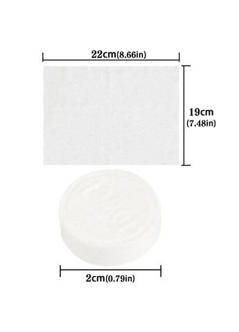 Набір із 100 пресованих вологих серветок-рушників у таблетках для подорожей, кемпінгу, готелів, 20×15 см No Brand (369764746)