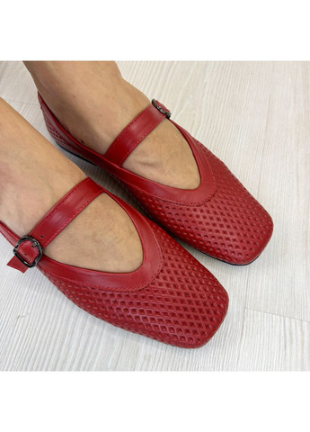 Жіночі балетки жіночі шкіряні з перфорацією. колір червоний. 39 розмір Vasha para | червоні (353828488)