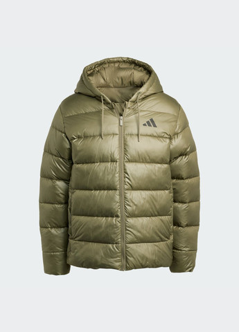 Зелена демісезонна куртка essentials climawarm synthetic down puffer hooded adidas