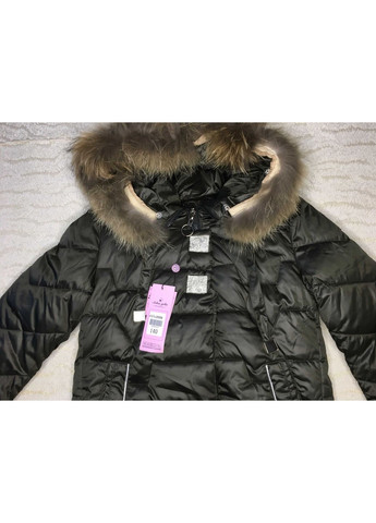 Комбінована зимня зимове дитяче пальто на дівчинку з капюшоном зріст 140 холофайбер No Brand