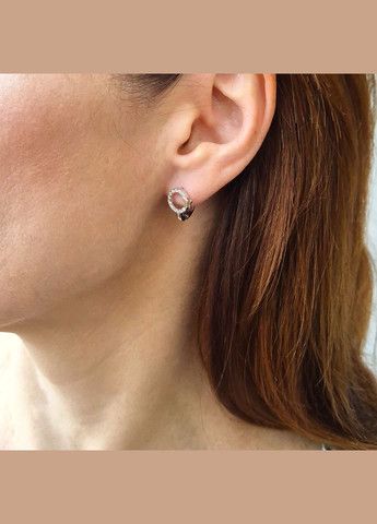 Серебряные серьги Бабочки с Белыми Камнями Серебро 925 пробы Родированное 82108б 2.11г No Brand (334012769)