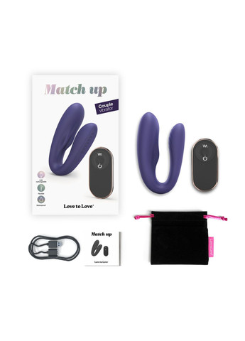 Вибратор для пар с пультом ДУ MATCH UP - MIDNIGHT INDIGO Love To Love (335395333)