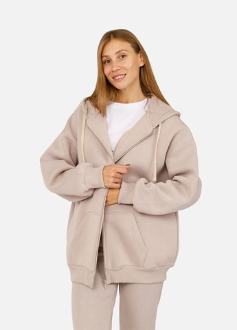 Женская толстовка на молнии цвет бежевый ЦБ-00254555 Yuki (305327529)