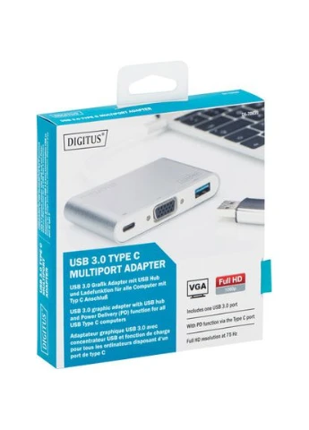 Перехідник USB Type-C to VGA (DA-70839) Digitus (322914545)