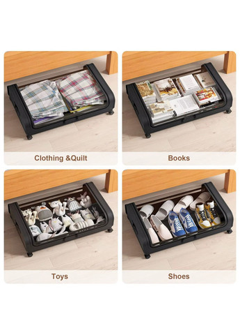 Подложковый органайзер на колесах для хранения вещей Clothes Organizer CO-8765 Black No Brand (355795994)