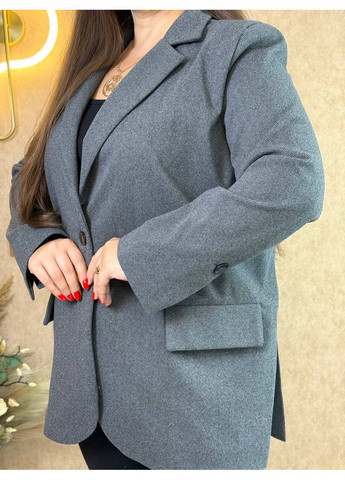 Графітове демісезонне Пальто-жакет жіночий із пальтового кашеміру на підкладці — стильний крій, практичний дизайн (заміри в описі) DK/DL Мода без кордонів