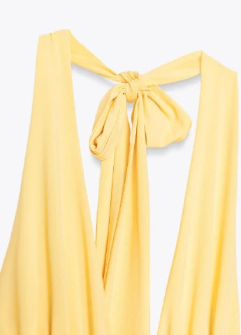 Світло-жовтий святковий сукня Zara однотонна
