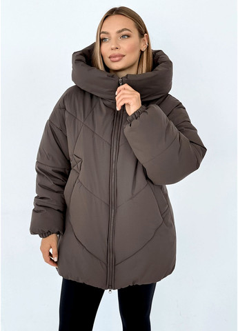 Темно-коричневая зимняя зимняя куртка селин меди (01211-brown144) MioRichi