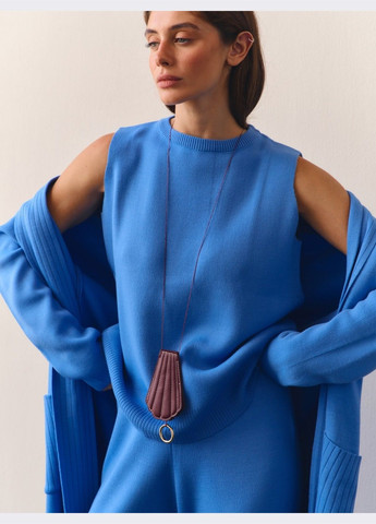 в'язаний костюм-трійка з брюками блакитний Dressa (303360798)