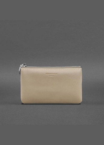 Кожаная монетница / мини-косметичка 3.0 светло-бежевая краст (A-027981) BlankNote (329742877)