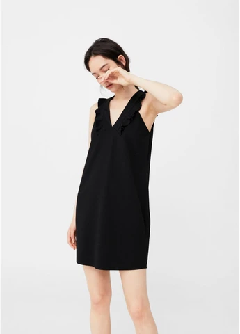 Черное кэжуал платье Mango однотонное