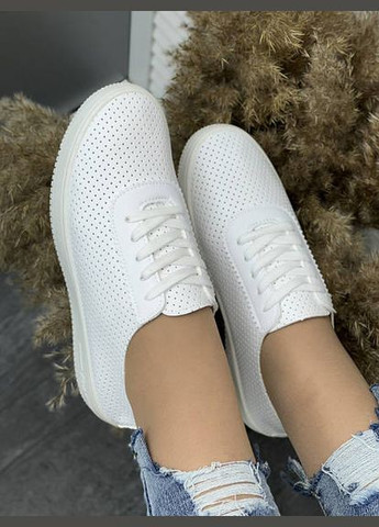 Белые стильные кеды-кроссовки с перфорацией (р 36-41) Fashion