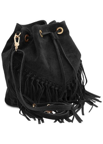 Сумка кроссбоди через плечо женская замшевая с бахромой Черный 35683 Firenze (334285421)