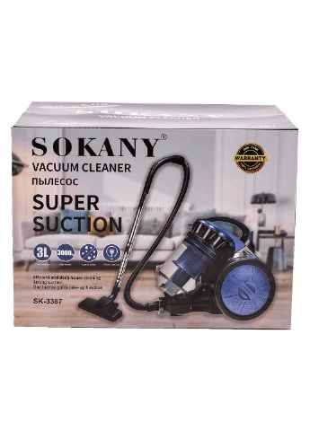 Пылесос SK-3387 колбовый циклонный, синий Sokany (388549372)