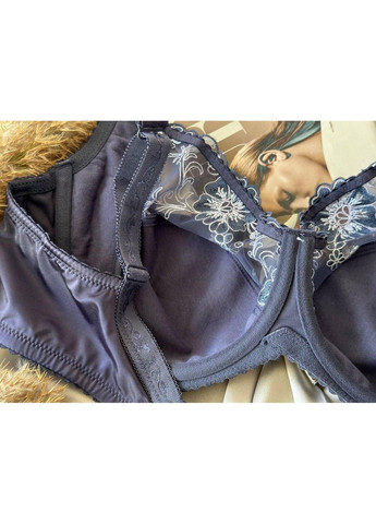 Синій синій бюстгальтер великого розміру на кісточках без поролону Lanny Mode