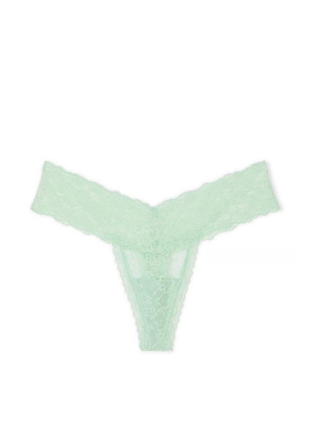 Трусики-стрінги жіночі Lace-Up Lace Thong Panty зелені Victoria's Secret (348457740)
