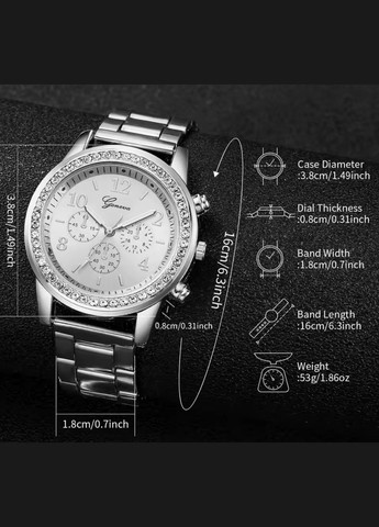 Часы серебристые женские с бижутерией China (345751019)