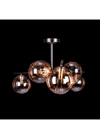 Люстра стельова в стилі ЛОФР на 6 лампочок 29230/6 BK/BK+copper No Brand (352229823)