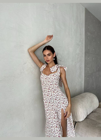 Белое кэжуал очаровательная новинка – сарафан Adelante с цветочным принтом