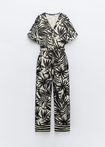 Комбінезон Zara абстрактний молочний кежуал