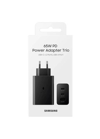 Зарядное устройство 2xUSB-C 65W PD PPS/USB-A Black (EP-T6530NBEGEU) Samsung 2xUSB-С 65W PD PPS/USB-A Black (370019450)