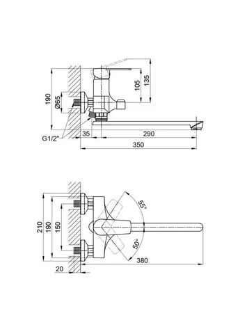 Змішувач для ванни 35W 005 Brinex (397566868)