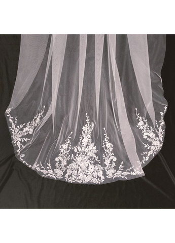 Длинная свадебная фата с вышивкой внизу 3 м, Айвори. No Brand (369162912)