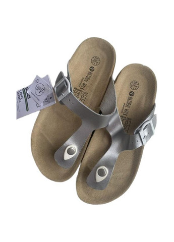 Серые шлепанцы с анатомической кожаной стелькой для женщины lidl 406139 Esmara