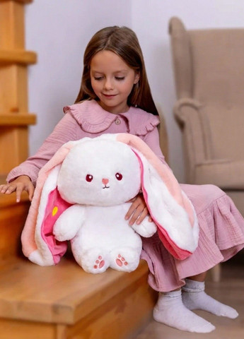 М'яка іграшка Кролик Полуничка 50 см рожевий плюшева Lalapka (369644990)