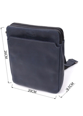 Практична чоловіча сумка через плече із вінтажної натуральної шкіри 20867_1 Синій Shvigel (362556852)