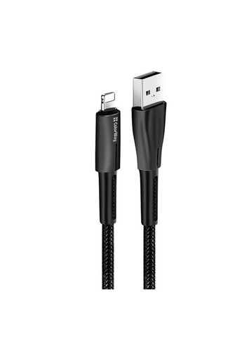 Кабель USB - Lightning (M/M), 2.4 А, Zinc Alloy + Led, 1 м, Black (CW-CBUL035-BK) Colorway (336959672)