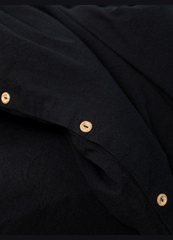 Комплект белья из вареного хлопка Black евро-макси, Простыня с резинкой 180х200 Leglo (300370129)