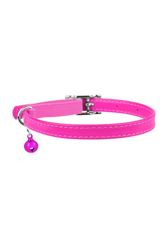 Ошейник для котов кожаный Glamour с QR паспортом, без украшений, XXS, Ш 9 мм, Дл 22-30 см розовый WAUDOG (322328066)
