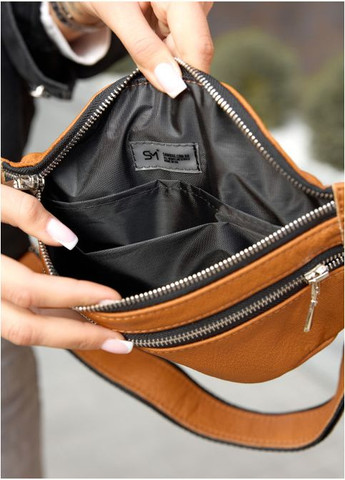 Сумка на пояс з натуральної шкіри Tirso зі шкіряним ремнем, коричнева (SKU_81333121w-VS) Sambag (302450430)