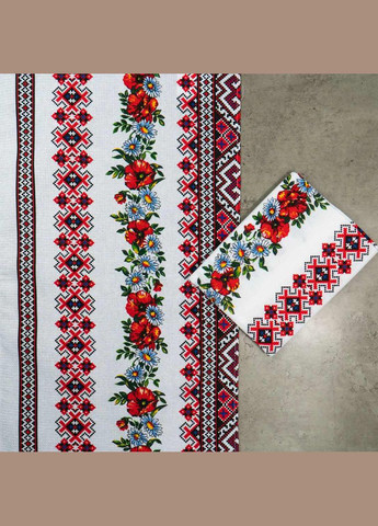 GM Textile полотенце вафельное с принтом вышивки и красными цветами 35х61см 180г/м2 () комбинированный производство - Узбекистан