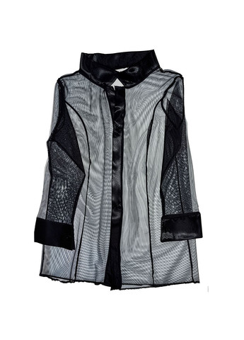 Короткий прозорий халат з імітацією класичної сорочки XS-M No Brand (368892311)