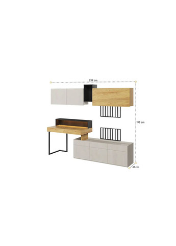 Шафа 1-дв Тін Флекс / Teen Flex підвісна гікорі TF-12 LENART (347324669)