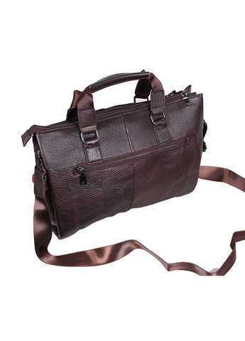 Мужская кожаная сумка А4-989 коричневая No Brand (370848438)