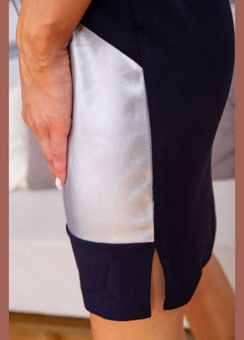Комбинированное платье мини с рукавами 3/4, сине-серебристого цвета, Ager