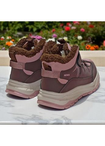 Зимові черевики на овчині для дівчинки, дутики на липучках, зимові хайтопи для дівчинки Tom.M (367049734)