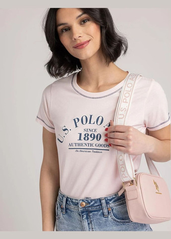Крос-боді сумка U.S. POLO ASSN. CLASSIC ZIP CROSSBODY BAG пудрова U.S. Polo Assn. (325470819)