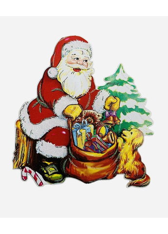 Листівка Санта-Клаус із блискітками, 280х230 мм, новорічна на подвійному скотчі No Brand (366197781)