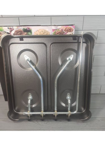 настольная газовая плита на 4 конфорки под баллонный газ 49,5х49,5х9 см ms-6604 grey Domotec