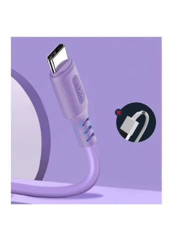 Дата кабель USB 2.0 AM to USB-C 1.0m soft silicone violet (CW-CBUC044-PU) Colorway (396675688)