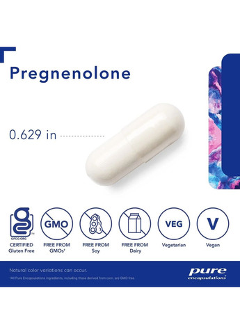 Прегенолон (Pregnenolone) 30 мг 60 капсул Pure Encapsulations (361114412)