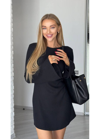 Черное вечернее женское платье длины мини из ангоры MonCher