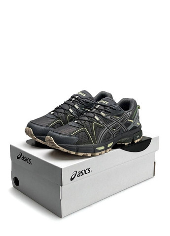 Темно-серые демисезонные кроссовки мужские asics No Brand Gel-Kahana 8 Dark Grey Lime