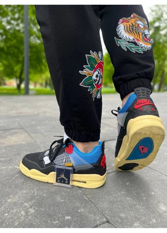 КРОССОВКИ ЖЕНСКИЕ NIKE AIR JORDAN 4 OFF NOIR НАЙК АИР ДЖОРДАН No Brand комбинированные демисезоны (367173038)