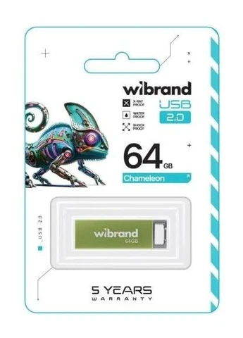 Флеш накопитель USB 64Gb Chameleon, Light Green, USB 2.0 (WI2.0/CH64U6LG) WI2.0/CH64U6LG Wibrand (395339342)